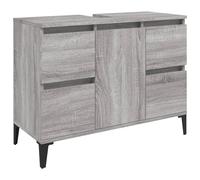 vidaXL Armario de lavabo madera contrachapada gris Sonoma 80x33x60 cm