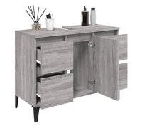 vidaXL Armario de lavabo Madera contrachapada Gris Sonoma 80x33x60 cm