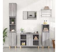 vidaXL Armario de lavabo madera contrachapada gris Sonoma 80x33x60 cm