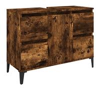vidaXL Armario de lavabo en madera contrachapada Roble ahumado 80x33x60 cm