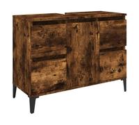vidaXL Armario de lavabo madera contrachapada roble ahumado 80x33x60cm