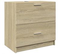 vidaXL Armario de lavabo madera de ingeniería 59x37x59 cm en color Blanco/Roble Sonoma/Roble ahumado y más | almacenamiento funcional diseño moderno para baño dormitorio sala