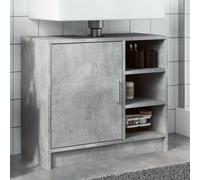 vidaXL Armario de lavabo madera ingeniería gris hormigón 63x29x55 cm