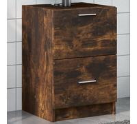 vidaXL Armario de lavabo madera ingeniería roble ahumado 40x37x59 cm