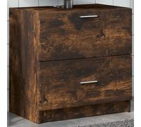 vidaXL Armario de lavabo madera ingeniería roble ahumado 59x37x59 cm