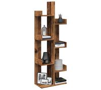vidaXL Estantería para libros, estilo madera envejecida, 48x25,5x140 cm, material de madera