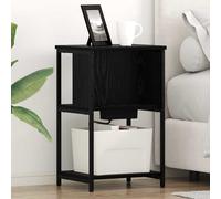 vidaXL Armario de Noche 2 uds. Roble Negro 38 x 31 x 61 cm