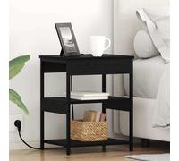 vidaXL Armario de Noche 2 uds. Roble Negro 41 x 31 x 51 cm