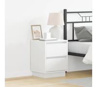 vidaXL Armario de Noche 39 x 34,5 x 50 cm Madera de ingeniería, almacenamiento, USB y luz LED