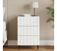vidaXL Mesita de noche con cajones, color blanco, 43 x 41 x 68 cm, fabricada en material de madera