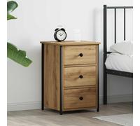 vidaXL Armario de Noche con cajón Marrón 40 x 36 x 60 cm, Mueble para Dormitorio, diseño Compacto, Mesa de Noche rústica, Funcional y versátil, Material Beige