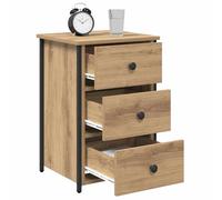vidaXL Armario de Noche con cajón Marrón 40 x 36 x 60 cm, Mueble para Dormitorio, diseño Compacto, Mesa de Noche rústica, Funcional y versátil, Material Beige
