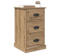vidaXL Armario de Noche con cajón Roble Artesanal 39 x 39 x 67,5 cm, Mesita de Noche espaciosa, Mesa rústica, Mueble de Madera, cabecera compacta, organización para el hogar