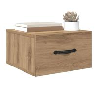 vidaXL Armario de Noche con cajón Roble Artisan 35 x 35 x 20 cm, Almacenamiento de Dormitorio, gabinete rústico en la Pared, mesita de Noche ahorradora de Espacio, con cajón