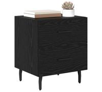 vidaXL Armario de Noche con cajón Roble Negro 40 x 35 x 47,5 cm, Mesita de Noche rústica Elegante, Mesa Moderna con almacenaje, Organizador Compacto para Esenciales y Decoraciones