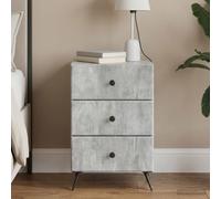 vidaXL Mesita de noche, color gris cemento, 43 x 41 x 66,5 cm, material de madera