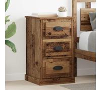 vidaXL Armario de Noche con cajón Madera Vieja 39 x 39 x 67,5 cm, Mesita de Noche espaciosa, Mesa rústica, Mueble de Madera, cabecera compacta, organización para el hogar