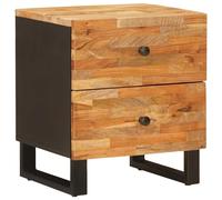 vidaXL Mesita de noche marrón, 40 x 33 x 46 cm, madera maciza de mango