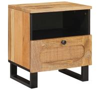 vidaXL Armario de Noche Natural 40 x 33 x 46 cm Madera de mango maciza
