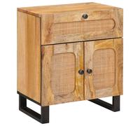 vidaXL Armario de Noche Natural 50 x 33 x 60 cm Madera de mango maciza