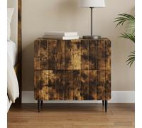vidaXL Armario de Noche Roble Ahumado 62 x 34,5 x 49,5 cm
