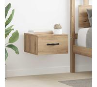 vidaXL Armario de Noche con cajón Roble Artisan 35 x 35 x 20 cm, Almacenamiento de Dormitorio, gabinete rústico en la Pared, mesita de Noche ahorradora de Espacio, con cajón