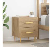 vidaXL Mesita de noche de estilo artesanal, roble, 40 x 35 x 47,5 cm, material de madera