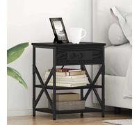 vidaXL Armario de Noche Roble Negro 41 x 31 x 51 cm