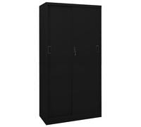vidaXL Armario de oficina con puerta corredera acero negro 90x40x180cm