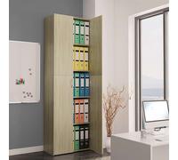 vidaXL Armario de oficina contrachapado color roble 60x32x190 cm