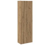 vidaXL Armario de oficina contrachapado roble marrón 60x32x190 cm en color Marrón roble/Negro/Roble Sonoma y más | almacenamiento funcional diseño moderno para baño dormitorio sala
