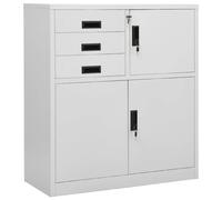 vidaXL Armadio per Ufficio Grigio Chiaro 90x40x102 cm in Acciaio