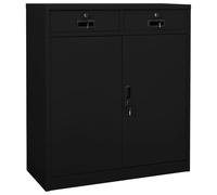 vidaXL Armario de oficina de acero negro 90x40x102 cm