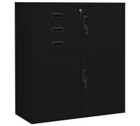 vidaXL Armario de oficina de acero negro 90x40x102 cm