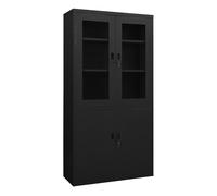 vidaXL Armario de oficina de acero negro 90x40x180 cm
