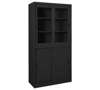vidaXL Armario de oficina puerta corredera acero antracita 90x40x180cm