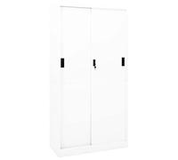 vidaXL Armario de Oficina Puerta Corredera Mueble Archivador Armario Almacenamiento Archivos Documentos Organizador Acero Blanco 90x40x180 cm