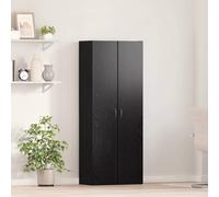 vidaXL Armario de oficina Roble Negro 60 x 32 x 152,5 cm, diseño rectangular, organizador de madera