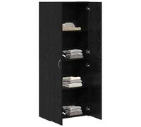 vidaXL Armario de oficina Roble Negro 60 x 32 x 152,5 cm, diseño rectangular, organizador de madera