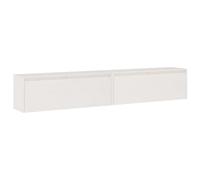 vidaXL Armario de pared 2 uds madera maciza de pino 100x30x35cm Natural, Blanco, Gris Mueble Almacenaje Estantería para Oficina, Estudio, Dormitorio Estantería/Librería/ mueble de Almacenamiento White