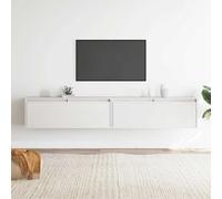 vidaXL Armario de pared 2 uds madera maciza de pino 100x30x35cm Natural, Blanco, Gris Mueble Almacenaje Estantería para Oficina, Estudio, Dormitorio Estantería/Librería/ mueble de Almacenamiento White