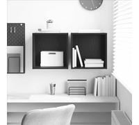 vidaXL Armario de Pared 2 uds. Roble Negro 37 x 37 x 37 cm