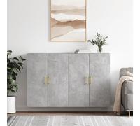 vidaXL Armario de pared 2 unidades gris hormigón 69,5x34x90 cm