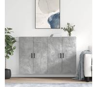 vidaXL Armario de pared 2 unidades gris hormigón 69,5x34x90 cm