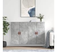 vidaXL Armario de pared 2 unidades gris hormigón 69,5x34x90 cm