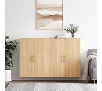 vidaXL Armario de pared 2 unidades roble Sonoma 69,5x34x90 cm
