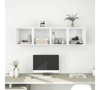 vidaXL Armario de pared 4 uds madera contrachapada blanco 37x37x37 cm