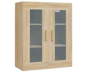 vidaXL Armario de Pared Colgante Mueble Aparador Almacenamiento Oficina Sala de Estar Dormitorio Estante Flotante Salón Decoración Color Roble