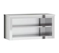 vidaXL Armario de Pared de Cocina con Estante, Armario Auxiliar de Almacenaje, Armario Colgante, Mueble para Cocina, Acero Inoxidable