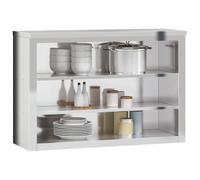 vidaXL Armario de Pared de Cocina con Estante Mueble Colgante Acero Inoxidable Dimensiones 92 x 40 x 46 cm, 110 x 40 x 46 cm, 92 x 40 x 46 cm (with door) y mas